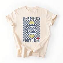Camiseta estampada Vintage Sardines: Camiseta Portugal Coastal .vestido casual - Albaricoque - Ver 2