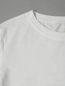 Camiseta de manga corta con cuello redondo y estampado "Rose Butterfly" 2026, estilo casual, longitud regular, adecuada para todas las estaciones. - Blanco - Ver 5