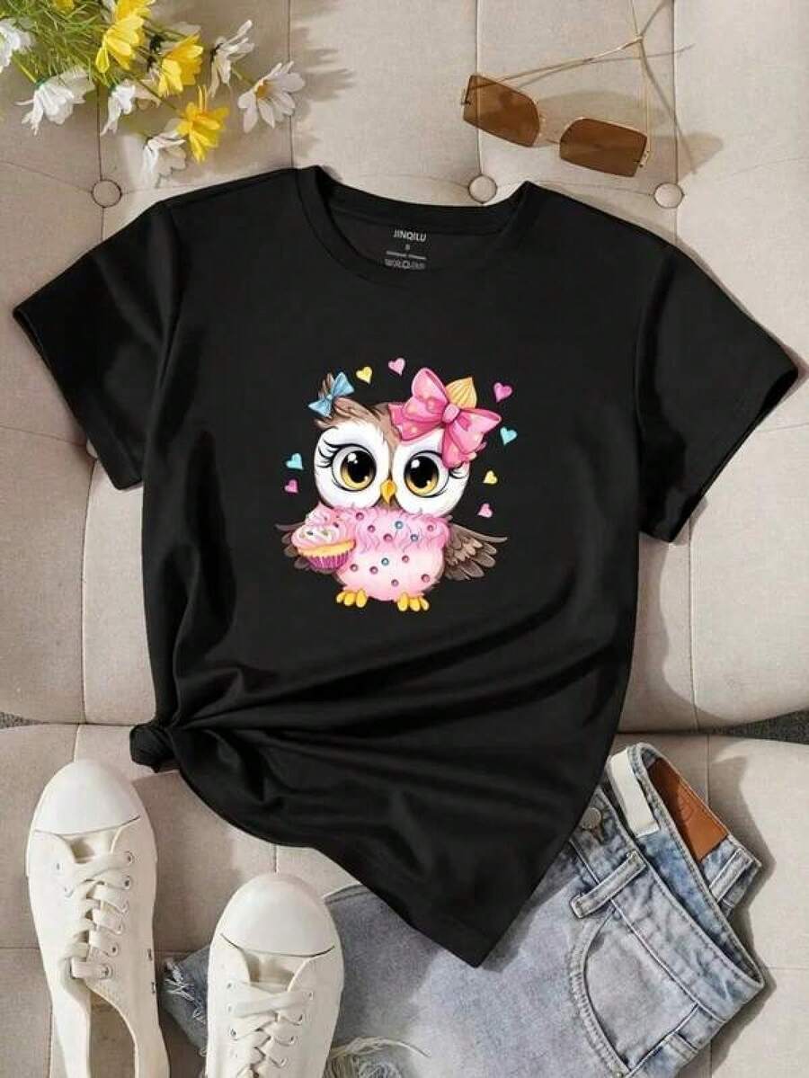 1 Animal Sexy Casual Dulce Fiesta Elegante Alta elasticidad Playa Noche de fiesta Vacaciones Deportivo Colegio Vacación Casa Oficina verano Estampado de búho tierno - Negro - Ver 1