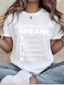 Camiseta de Talla Grande - Camiseta Divertida para Mujer con Estampado - Manga Corta Casual, Cuello Redondo, Versión Holgada, Lavable a Máquina, Cómoda para Todas las Estaciones, Ropa Casual |   Versión Holgada |   Estampado Duradero, Ideal para Varios Regalos de Vacaciones, Envío desde Almacén Local - Negro - Ver 5
