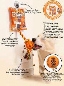 This Pet Sound-Emitting Leaky Food Toy Has An Built-In Sound Device That Makes Noise When Bitten Or Pressed. The Hollow Leaky Food Design Can Be Filled With Dog Food And Treats, Extending Playtime And Satisfying The Pet's Innate Foraging Instinct. The Knotted Design Massages The Gums And Cleans The Tooth Surface When The Pet Chews On It. - Multicolor - View 4