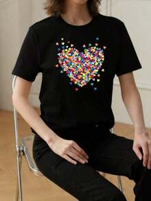 Vintage180 g Hecho en México, Moda Primavera/Verano 2026 Camiseta de manga corta, Estampado de dibujos animados, Estilo para parejas, Ropa interior/exterior, Cuello redondo informal para la oficina, Top unisex de una piezaGraphic Tee - Negro - Ver 2