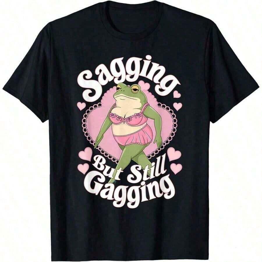 Embarrassing Shirt Funny Meme Frog Inappropriate Adult Humor T-Shirt - Black - View 1