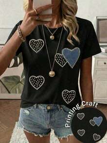 Women's Short-Sleeved T-Shirt With A Round Neck, Loose-Fitting, Casual, And Versatile. Featuring A Modern, Elegant, And Sophisticated Print Of Simple Letters, Ideal As A Wardrobe Staple; Made From Soft Fabric With A Great Drape - Unisex Short-Sleeved T-Shirt With A Round Neck, Made Of Loose-Fitting Cotton In An Urban Vintage Style. - 3 - 查看 3