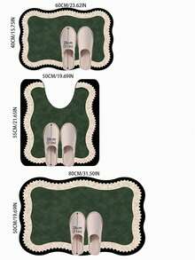 Alfombra de baño con forma asimétrica color verde musgo, alfombra de baño, felpudo, alfombra pequeña, alfombra, tapete, decoración del hogar, alfombra de área, felpudo exterior, decoración del hogar, alfombra de área, alfombra de dormitorio, alfombra lavable - Multicolor B - Ver 5