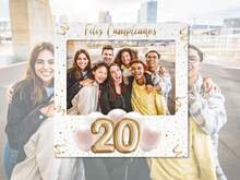 Oedim Photocall + Cartello "Buon Compleanno" Bianco, 80x80cm, 64x42cm, Photocall decorativo per eventi o celebrazioni speciali - 20 ANNI - Visualizzare 4