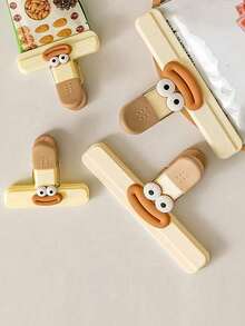 1/2pcs Cute Cartoon Snack Clips, Multifunctional Food Sealing Machine, Moisture-Proof Storage Clips, Suitable For Kitchen, Office, School - Plastic Food Bag Sealing Clips, Household Kitchen Storage Accessories - Multicolor - View 10