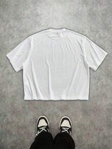 FASHIOGIRL 2026Manfinity White Short Sleeve T-Shirt With Graphic Print JESUS IS MY KING And Thorn Design, Loose And Short Cut (High Quality) Loose And Comfortable, Casual And Easy To Wear, High Quality Wax Print Retro Fashion Brand T-Shirt, Men's T-Shirt, Beach Must-Have, Summer T-Shirt For Men, Holiday Gift. - 白色 - 查看 5