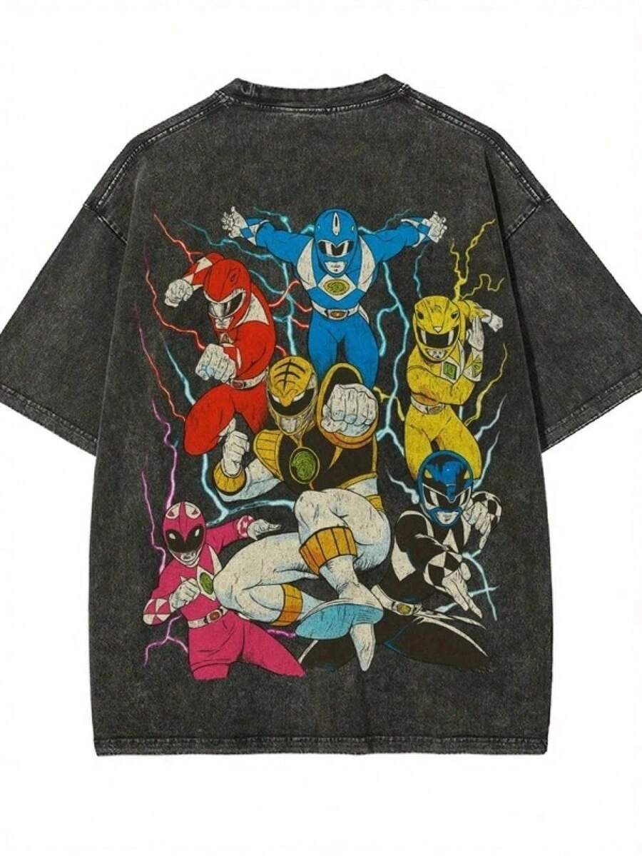 Men's Fashion Round Neck Casual Washed-Shirt Print Washable Comfortable All Seasons% Lightweight Breathable Fan Support Clothing Popular Anime Merchandise,% Casual-Shirts, Available In Matching Sizes Parents And Children, A Must-Have Fans Of King Of,Sommer Shirt,Blusen Für Damen Sommer,2000s Style,80s,Urlaub,Sport Tshirt,Hemd Herren,Y2k Style,Bruno,Funny Shirts,90s Style - Black - View 1