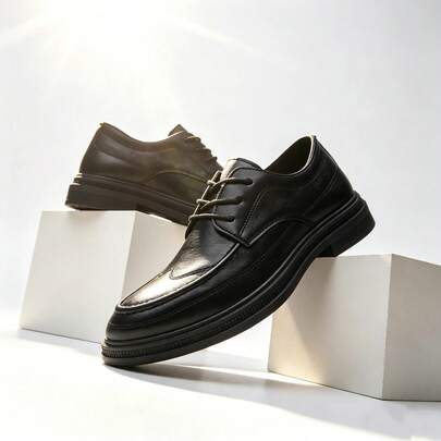 Men's Suit Leather Shoes, Business Formal Casual Oxford Shoes, Breathable Groomsmen Wedding Shoes