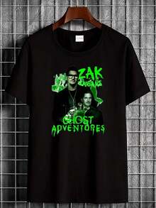 Camiseta de hombre, camiseta unisex de Zak Bagans Ghost Adventures, suave, un artículo imprescindible de moda casual urbana, adecuada para todas las estaciones, versátil para cualquier época del año, asequible para el uso diario y un regalo perfecto para fans y amigos. Una camiseta de manga corta ideal para el hogar, el uso diario, fiestas y viajes-perfecta como regalo para amigos o familiares. - Negro - Ver 6