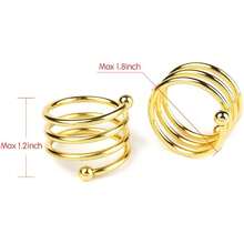6Pcs Gold Napkin Rings Round Napkin Ring Set of 6 Napkin Holders for Cloth Napkins for Wedding, Thanksgiving, Fall Party, Valentines Day, Easter Table Decor. - Argent - Voir 9