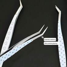 Metal Curved Stickers Tweezers Anti-Static Cartoon Lashes Extension Tweezer High Precision Bean Tweezers - Multicolor - View 10