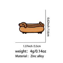 Ghim cài áo hình chó Dachshund dễ thương, hình động vật hoạt hình, hình xúc xích, ghim cài ve áo, huy hiệu cài áo, phụ kiện quần áo, trang sức thời trang, quà tặng. - Màu Mù tạt vàng - Xem 10