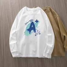 Camiseta con estampado de camisa casual para mujer, manga corta y cuello redondo, moda urbana local de primavera/verano camiseta unisex. 2K9J - H rosa de manga larga - Ver 5