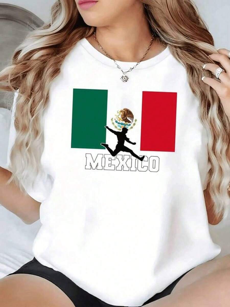 Águila sosteniendo una serpiente sobre un cactus símbolo de fuerza esperanza y orgullo nacional mexicano reflejado en colores vibrantes camiseta de mujer cómoda y moderna - Negro - Ver 1