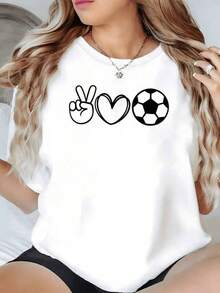 Corazones formados con la palabra LOVE que simbolizan unión afecto y energía positiva rodeados de líneas suaves que transmiten armonía y optimismo camiseta de mujer casual moderna cómoda para uso diario - Negro - Ver 6