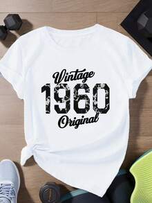 ¡Oferta por tiempo limitado, unidades limitadas,  relámpago! Camisa casual para mujer, elegante, camiseta deportiva de manga corta para mujer, edición limitada, estilo retro de los años 60. - Blanco - Ver 8