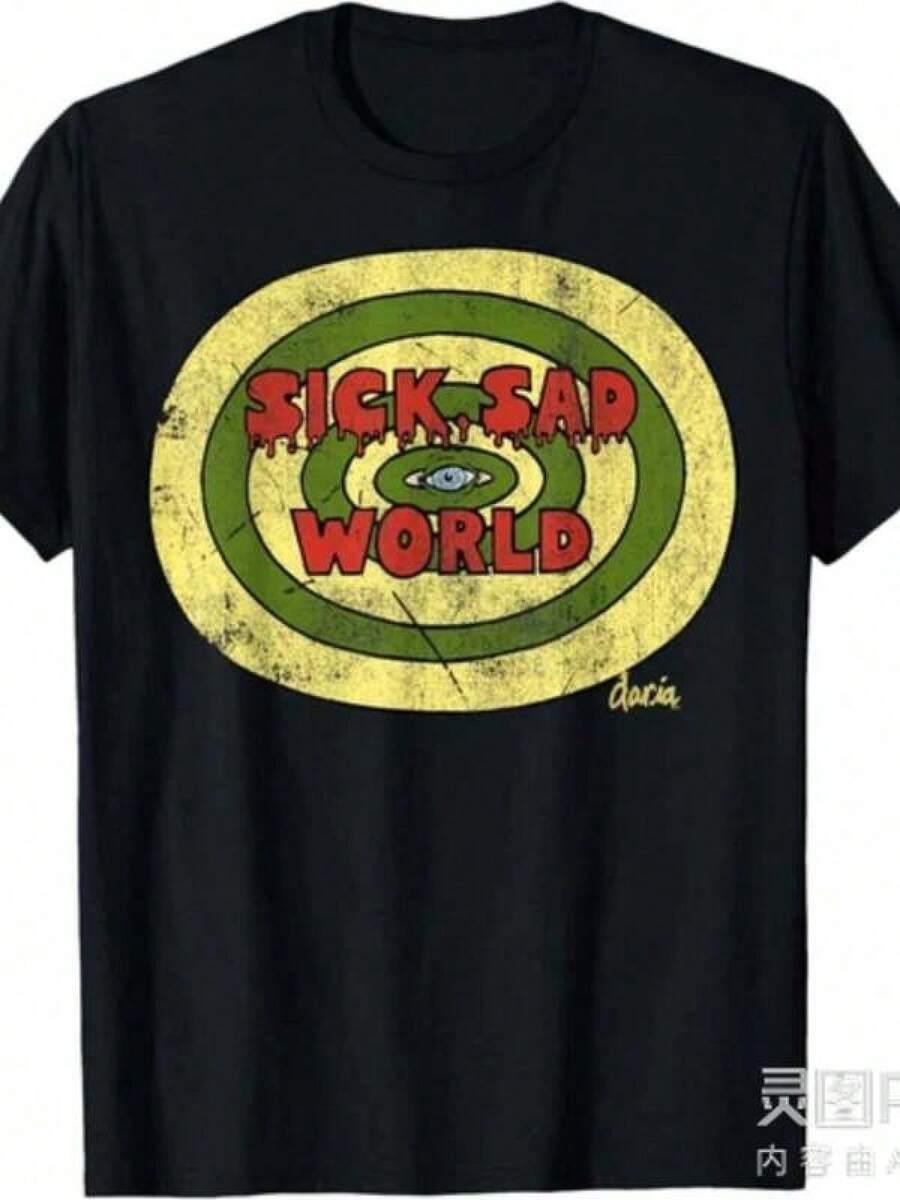 Camiseta Sick Sad World, Camiseta Daria, Camiseta Emo, Camiseta Gótica, Emo, Camiseta Unisex.Jpgcool - Negro - Ver 1