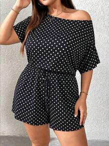Mono de talla grande para mujer, ropa de verano, shorts, hombros descubiertos y graciosos, conjunto de verano para mujer, atuendo de rave de festival, conjunto de verano para vacaciones de mujer, mono casual de mujer - Multicolor - Ver 5