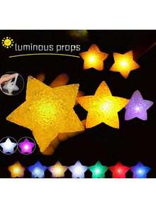 1 pieza/2pcs Luces de estrella pequeña de mano, accesorios de actuación en escenario, accesorios decorativos de estrella de cinco puntas brillante de mano, adecuados para actuaciones de danza, actuaciones de coro, conciertos, fiestas, cumpleaños y actuaciones festivas - Multicolor - Ver 4