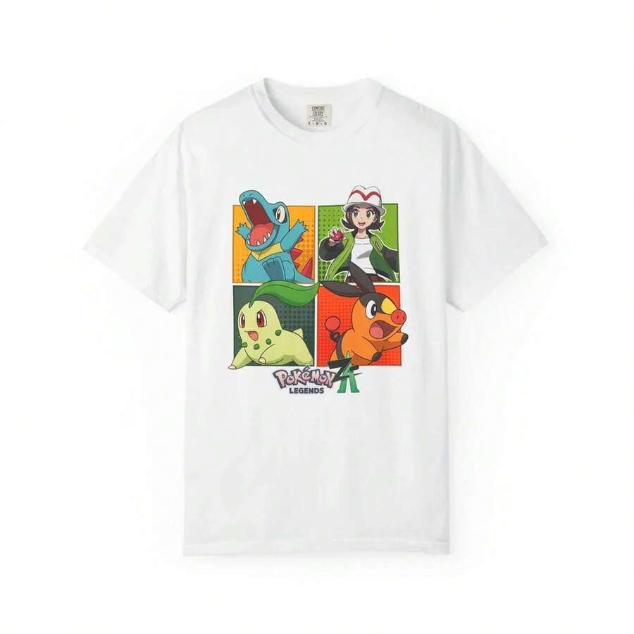 Pokm1on Anime 100% Algodón UniS1ex Patrón extragrande Ajuste legendario Camiseta 2026 Verano Nuevo pR1emium M1en HarA1Juku Camiseta corta 220G puro algodón manga corta para hombres y mujeres, tejido grueso, resistente a las arrugas y no se deforma fácilmente. Estilo simple y versátil, ligero y transpirable, perfecto para ir al trabajo, viajar, acampar, ir de compras y el tiempo libre diario. - Blanco - Ver 1
