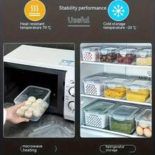 18/9/6-Piece Food- Drainage Baskets. Household Airtight Refrigerator Fresh-Keeping Storage Containers With Drain Basket And Lid For Storing Various Fruits And Vegetables. 6/3/2 Boxs+6/3/2 Covers +6/3/2 Drain Nets - View 5