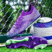 Unisex FG Soccer Cleats, Breathable Knit Firm Ground Soccer Shoes For Training & Matches - Màu tím - Xem 4