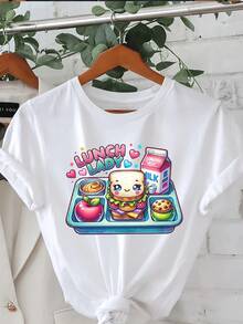 Camiseta de Mujer con Estampado Gráfico VintageLunch, Manga Corta, Cuello Redondo, Estilo Casual para Verano y Primavera, Ropa Vintage para Mujer, Camiseta Gráfica Tropicoqueta - Blanco - Ver 8
