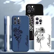 1個客製化粉紅色TPU防震保護手機殼，適用於Apple 16 15 14 13 12 11 Plus Pro Max Pro、Galaxy S25、Galaxy S24 Plus、Galaxy S23 FE、Galaxy S22 Ultra系列，適合作為感恩節、萬聖節、聖誕節、生日、婚禮或節日禮物送給家人、朋友、女友/男友 - 藍色 - 查看 7