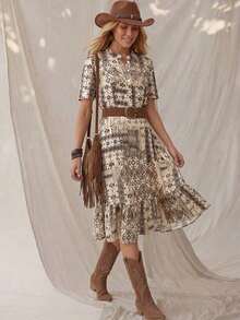 Women Midi Dresses - Multicolor 2 - View 4