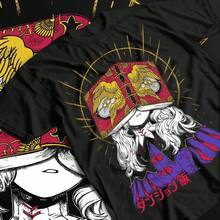 Camiseta Senshi Senshi for Food D1ELIcious in The Dungeon Anime Shirt, Camiseta de verano de algodón holgado para hombre y mujer de 220 g, unisex, suave y transpirable con excelente elasticidad, agradable para la piel y cómoda para usar todo el día. Diseño clásico y casual fácil de combinar, ideal para salidas diarias, ropa urbana, deportes, citas y reuniones informales durante todo el año. - Negro - Ver 1