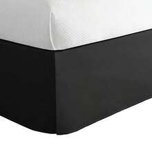 Today's Home Classic Tailored Bed Skirt Dust Ruffle, Microfiber, 14" Drop Length - Negro - Ver 1