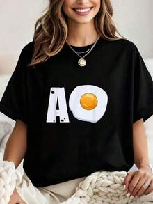 2026 Funny Mexican Sayings Shirt, Graphic T-Shirt For Women, Crop Tops, Sets, Tops, National T-Shirt, Women's Blouses > Long Sleeve 1pc 180g Unisex Loose Crewneck T-Shirt - 黑色 - 查看 1