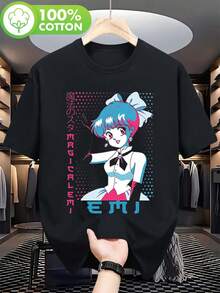 Camiseta unisex, nuevaModelopara2026NuevoModelopara2026'Y'NegroMágicoEmiAnimeCamiseta-JaponésPopArteNeónEmiMagicaGráficoTee,RegularAjusteRedondoCuelloInformalCamisaparaVerano,YAl aire libreRopaPE0048-MáquinaLavableUnisexoTop,ropademujer,blusasparamujer,topsdemujer,playerasdemujer,DailycasualConjunto, RegularAjuste, DiarioCoincidencia, GráficoEstampado, Deportivocasual - Negro - Ver 1