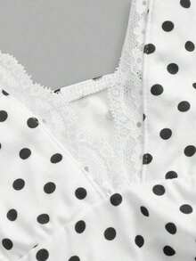 Set de 3 camisetas de mujer con lunares blancos y negros y encaje - Multicolor 3 - Ver 10