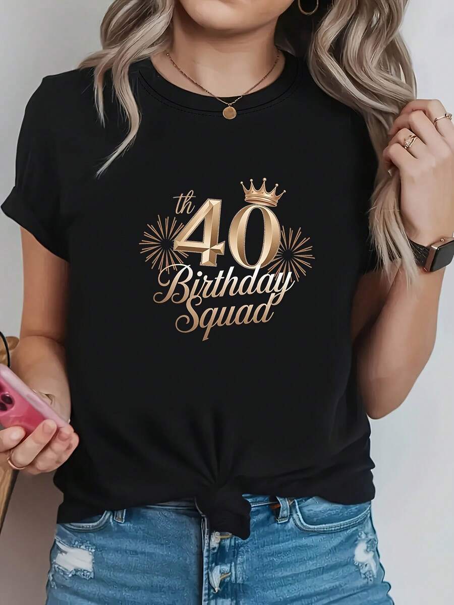 Camiseta de algodón% modelo 2026, tela de alta calidad y peso pesado, diseño de nicho moderno para el verano, camiseta básica sencilla y versátil para el día a día, efecto adelgazante, transpirable y cómoda, adecuada para todos, versátil con cuello redondo y manga corta. - Negro - Ver 1