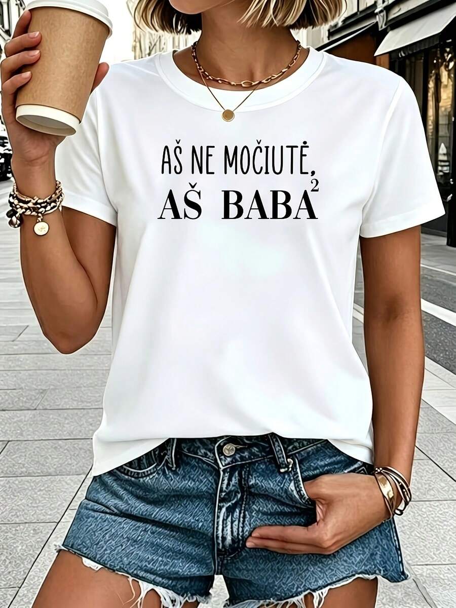 Camiseta de algodón% modelo 2026, tela de alta calidad y peso pesado, diseño de nicho moderno para el verano, camiseta básica sencilla y versátil para el día a día, efecto adelgazante, transpirable y cómoda, adecuada para todos, versátil con cuello redondo y manga corta. - Blanco - Ver 1