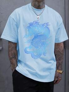 Camiseta Casual de Cuello Redondo para Hombres Talla Grande, Capa Base Versátil de Verano, TALLA PLUS - Color azul marino - Ver 11