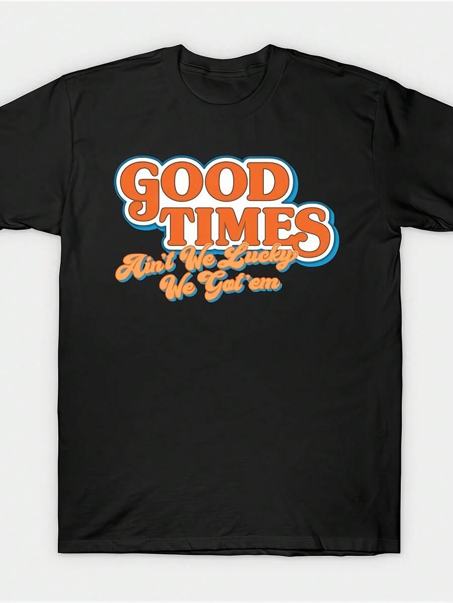 Camiseta unisex de manga corta, buenaTiemposNo es asíNosotrosAfortunadoNosotrosEntendido.'EmTCamisaHombresCaderaSalto100CamisetaB26002262IgualEstiloparaHombresYMujeres2026VeranoManga cortaImpresoCamiseta180Gplayerashombre, , , Dazymujer,romwehombres, bohochic,maestrasregalos,camisetaparaconjuntos de mujercon curvasparamu,y2k, - Negro - Ver 1