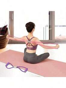 1 Set New Upgraded TPE Material/Foam Handle Resistance Band, 39cm/15.35in Long, Multi-Color Options, Suitable For Yoga Resistance Band/Elastic Fitness Pull Rope/Chest Arm Shoulder Stretching Band/Home Daily Strength Training Fitness Puller, Can Be Used For Weight Loss, Suitable For Student Back To School Gift/Birthday Gift/Easter Gift, Sports Equipment, Sports Supplies, Fitness Equipment, Pilates, Gym Accessories, Women's Fitness Equipment - Multicolor - View 6