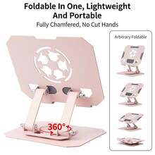 Giá đỡ máy tính bảng bằng kim loại xoay 360° với đế chắc chắn hình quả bóng đá, giá đỡ đa góc có thể gập lại dành cho điện thoại thông minh. - Xem 3