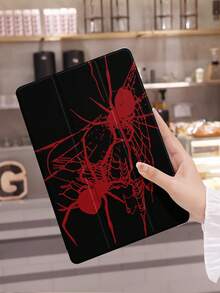 1个蜘蛛网图案平板电脑保护套，兼容iPad 10.2英寸（A16）、11英寸、第11代、2025款、第8/9/10代、Air 4代、10.9英寸、Galaxy Tab S6 Lite 10.4英寸等型号，防摔，带笔槽，支持睡眠/唤醒功能，浪漫万圣节礼物，送给家人和朋友的理想之选 - 多色 - 查看 3