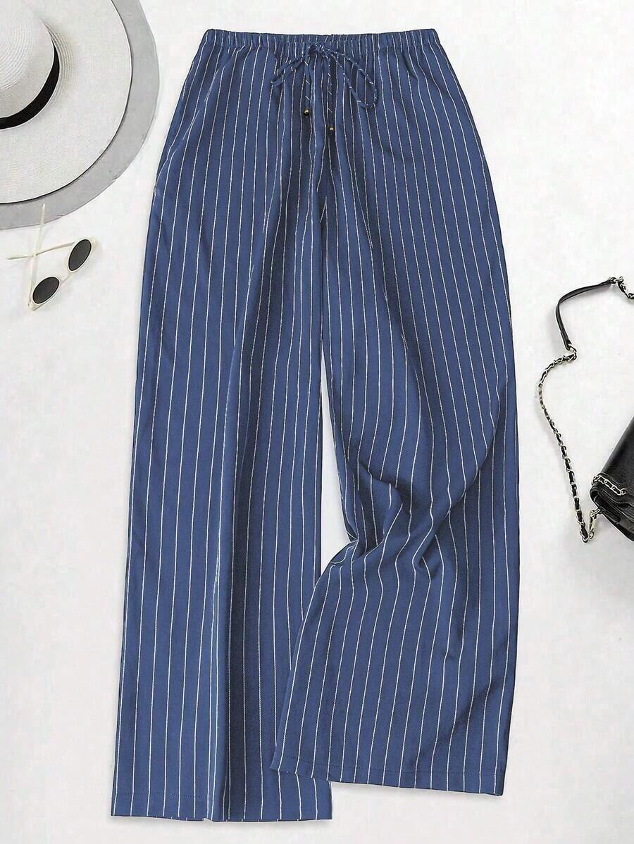 Pantalones anchos y largos sueltos de moda para mujeres de talla grande - Multicolor - Ver 1