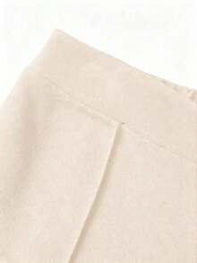 Pantalones anchos versátiles y casuales de estilo minimalista y estilizador para mujer de talla grande - Albaricoque - Ver 4