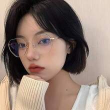 1副女士时尚复古优雅金框透明镜片眼镜，光致变色，适合室内阅读和户外佩戴（不含眼镜盒） - 無色 - 查看 7