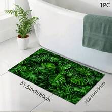 1pc Green Palm Leaf Print Absorbent Mat/Drying Mat For Coffee Maker, Dishes - Polyester Absorbent Desktop Protective Mat With Rubber Anti-Slip Pad, For Kitchen Counter Decor, Home Bar And Dining Table - Multicolor - View 12