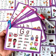 26pcs Alphabet Flash Cards | Natural Phonetic Early Education Alphabet Cards - Wipe Clean Reusable - Educational Toy - Multicolor - View 2
