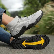 2025 Nuevas botas de senderismo para hombre de talla grande para exteriores, zapatos de trekking de caña alta con suela de goma para escalada para otoño/invierno - Gris - Ver 6