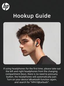 Auriculares inalámbricos HP H10J con estuche de carga, Bluetooth 5.4, IPX4 resistente al agua, 30 horas de reproducción, micrófono incorporado - Ver 11